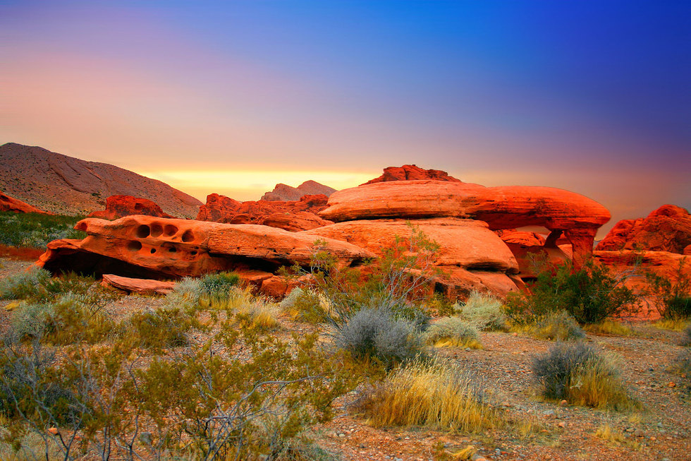 Red rock canyon sunset